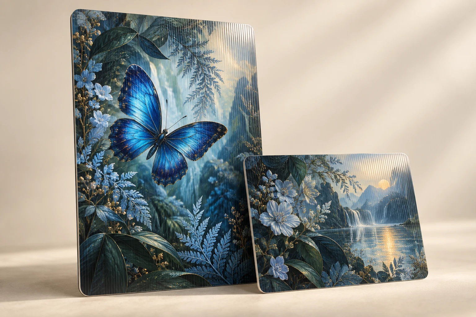 Lenticular cards and postcards with illustrated artwork
